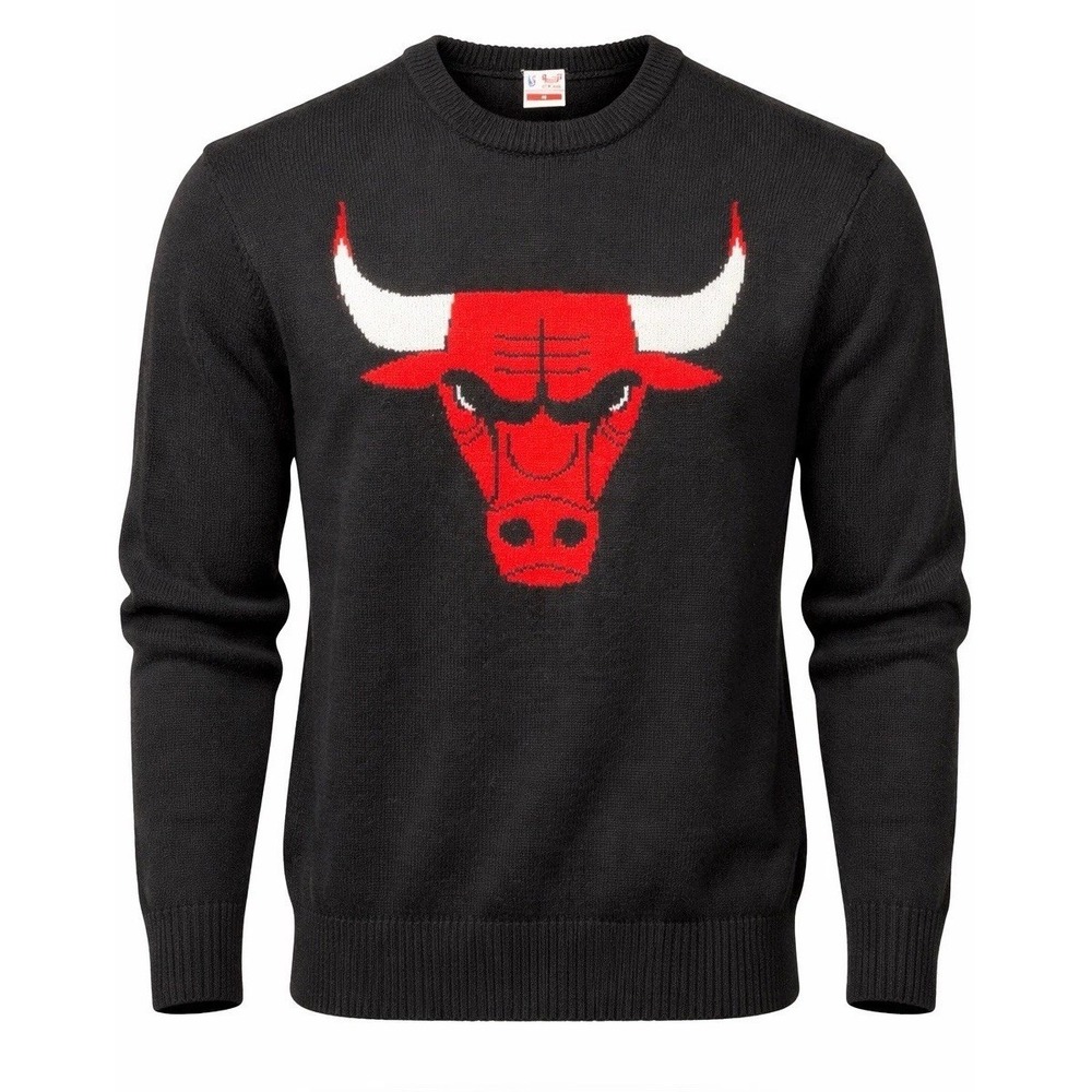 Chicago‎ Bulls NBA Sweater Mens By Ultra Game Size M Black Crewneck